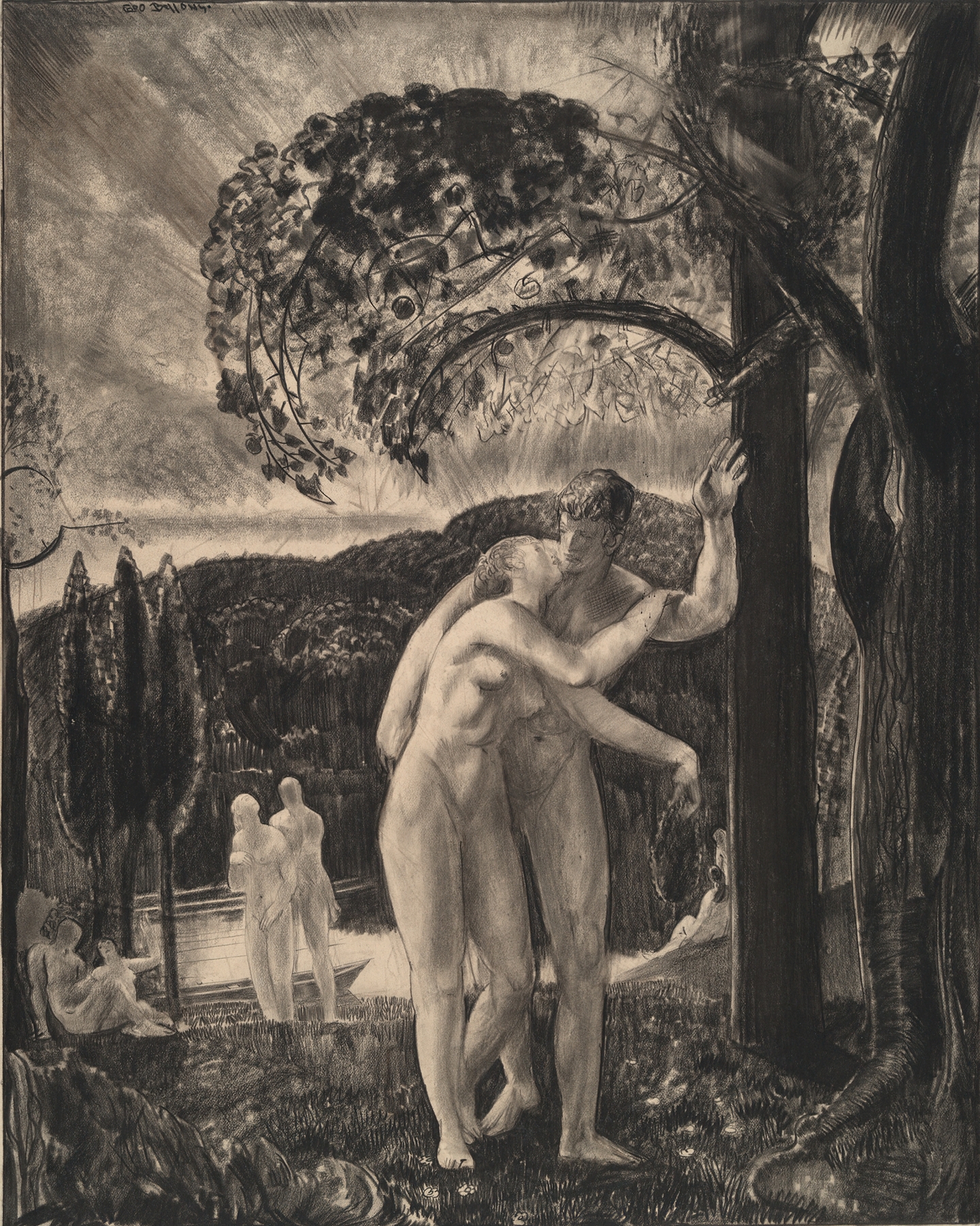 Lovers Still Whispered in the Dusk by George Wesley Bellows