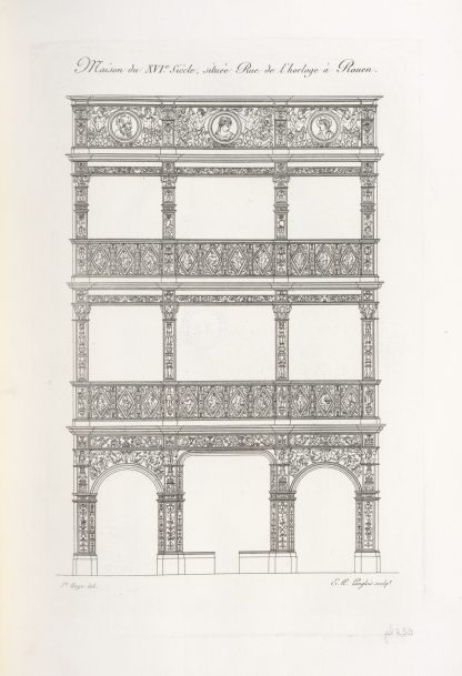 Maison du XVIe. siècle, située rue de l’horloge à Rouen. by Nicolas Xavier Willemin