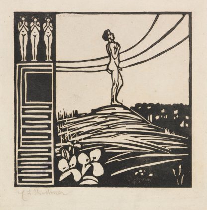 Männliche Figur auf einem Berg by Ernst Ludwig Kirchner