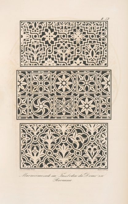 Marmormosaik im Fussboden des Doms zu Ravenna by Friedrich Maximilian Hessemer