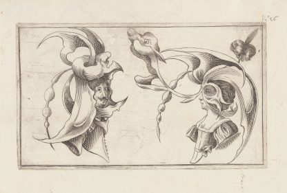 Masks and hats Pl.05 by Agostino Mitelli