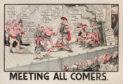 Meeting All Comers by Carey Cartoon Service