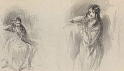 Melancholy woman; two sketches by Felix Octavius Carr Darley