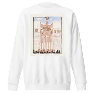 Menigte staande voor versierde gevel of monument by Carel Adolph Lion Cachet Sweatshirt