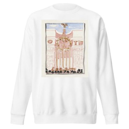 Menigte staande voor versierde gevel of monument by Carel Adolph Lion Cachet Sweatshirt