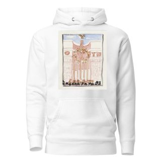 Menigte staande voor versierde gevel of monument by Carel Adolph Lion Cachet Hoodie