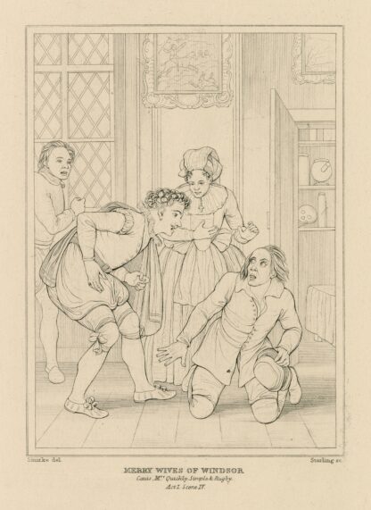 Merry wives of Windsor, Caius, Mrs. Quickly, Simple, & Rugby, act I, scene IV by William Francis Starling