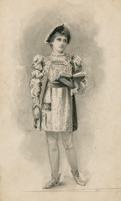 Miss Bessie Hatton [as Hamlet] by Bernard Partridge
