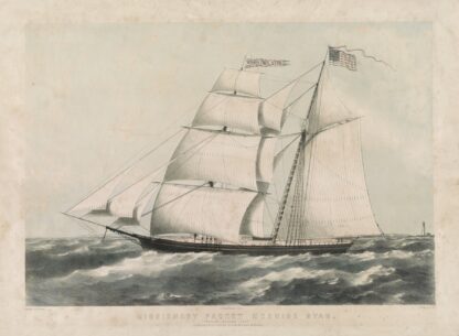 Missionary packet Morning Star – passing Boston Light by John H. Bufford's & Sons