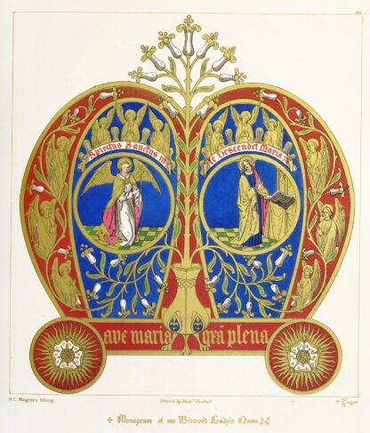 Monogram of our Blessed Lady’s Name, with the Annunciation by Augustus Pugin