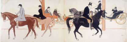 Monsieur Brinquant, Madame Yvonne d’Orville, Marquis de Dion 2 by Georges Goursat (Sem)