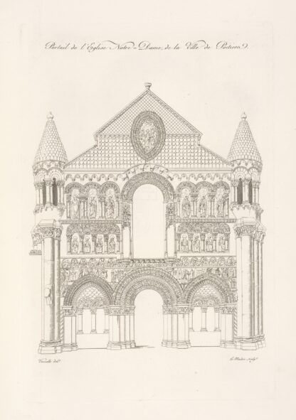 Monuments Portrait de l’église Notre-Dame de la ville de Poitiers by Nicolas Xavier Willemin