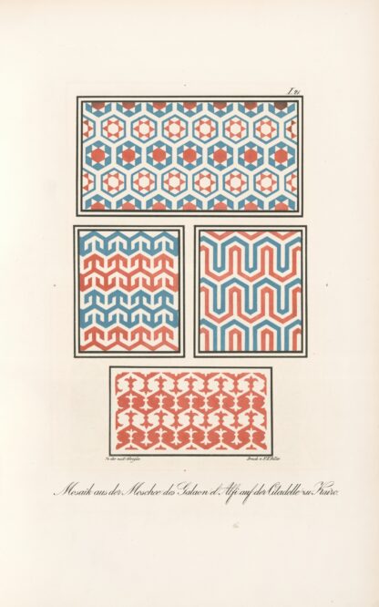 Mosaik aus der Moschee des Galaon el Alfi auf der Citadelle zu Kairo 2 by Friedrich Maximilian Hessemer