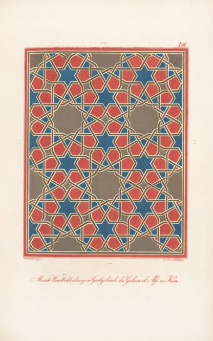 Mosaik-Wandbekleidung im Grabgebäude des Galaon el Alfi zu Kairo by Friedrich Maximilian Hessemer