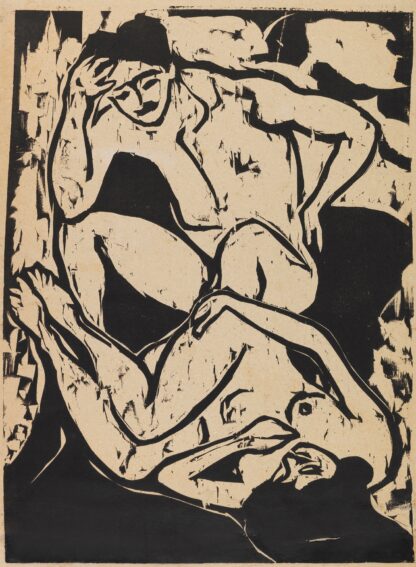 Nacktes Paar auf einem Kanapee by Ernst Ludwig Kirchner