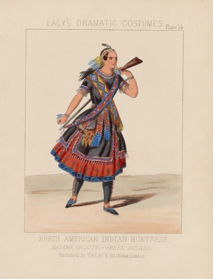 North American Indian huntress, Madame Celeste, Green bushes by Thomas Hailes Lacy