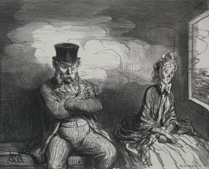 On the Train; A Pleasant Companion by Honoré Daumier