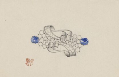 Ontwerp voor een broche met saffieren by Jules Chadel