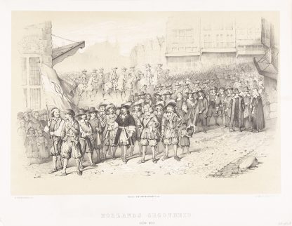 Optocht van Hollandse militaire en politieke leiders by Pieter Wilhelmus van de Weijer
