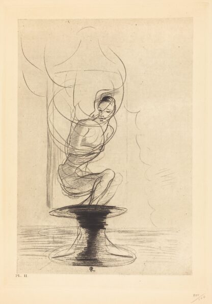 Parfois on trouve un vieux flacon qui se souvient, d’ou jaillit toute vive une ame qui revient by Odilon Redon