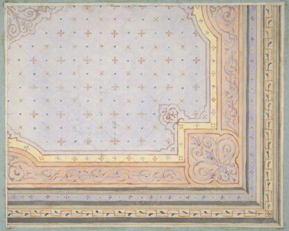 Partial design for the painted decoration of a ceiling by Jules-Edmond-Charles Lachaise