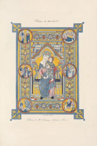Peinture du XIIIe. siècle. [Illumination of blessed virgin and child.] by Nicolas Xavier Willemin