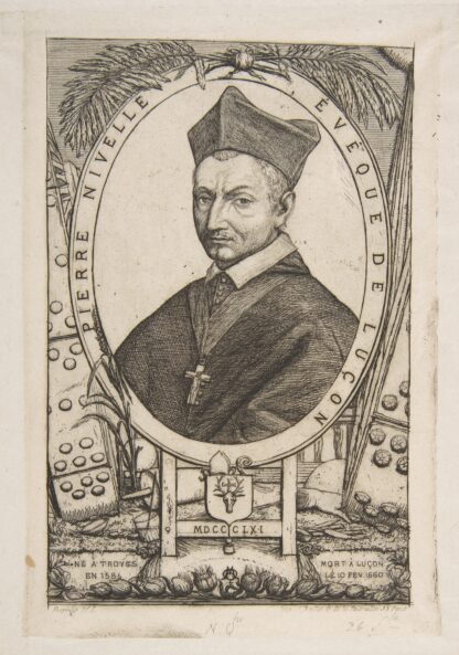 Pierre Nivelle, Bishop of Luçon, after Lasne by Charles Meryon