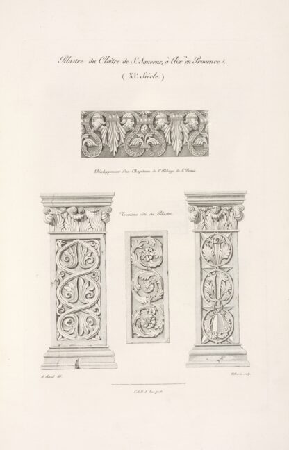 Pilastre du cloître de St. Sauveur, à Aix en Provence. by Nicolas Xavier Willemin