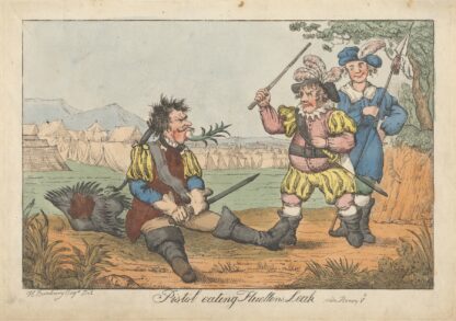 Pistol eating Fluellen’s Leak – ‘Henry V’ by Henry William Bunbury