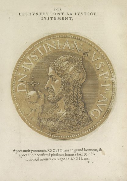 Portrait of Emperor Justinianus I by Hubert Goltzius