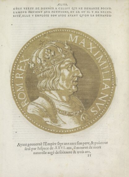 Portrait of Emperor Maximiliaan I by Hubert Goltzius