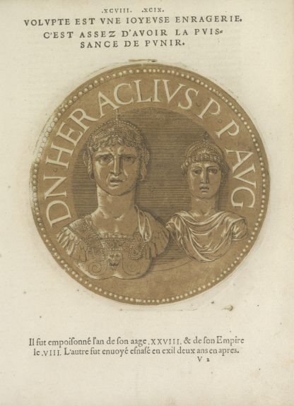 Portraits of Emperor Heraklonas and his mother Martina by Hubert Goltzius