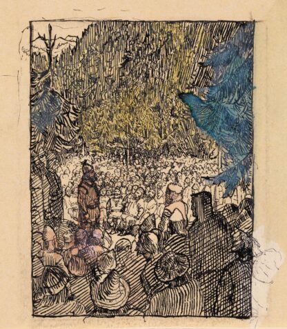 Preparation for illustration in Snorre Sturlason, Kongesagaer by Christian Krohg