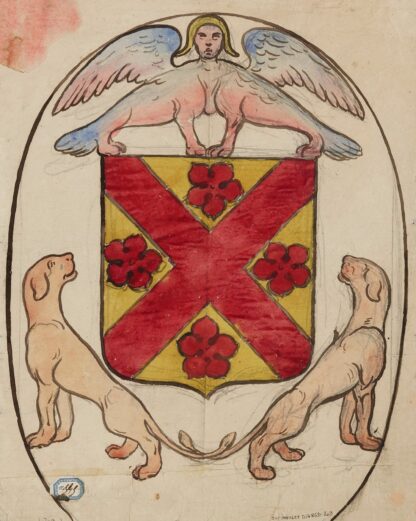 Projet de décor pour un vitrail à motif héraldique by Prosper Lafaye