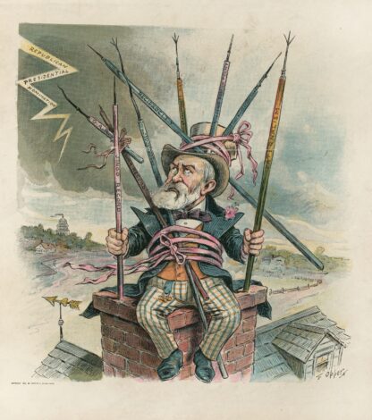 Puck’s presidential possibilities. No. II, Old-man-ready-to-be-struck by Frederick Burr Opper
