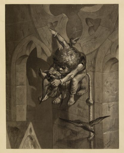 Quasimodo dénichant des oiseaux by Victor Masson