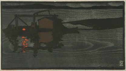 Raft of Logs on a Lake at Night by Eric O. W. Ehrström