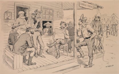 Reading the newspaper at the Eagle Inn by Frederick Burr Opper