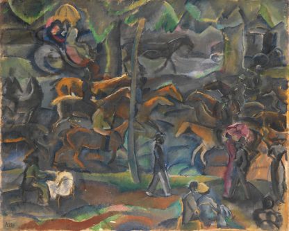 Reiter und Flaneure im Park by Georges Kars