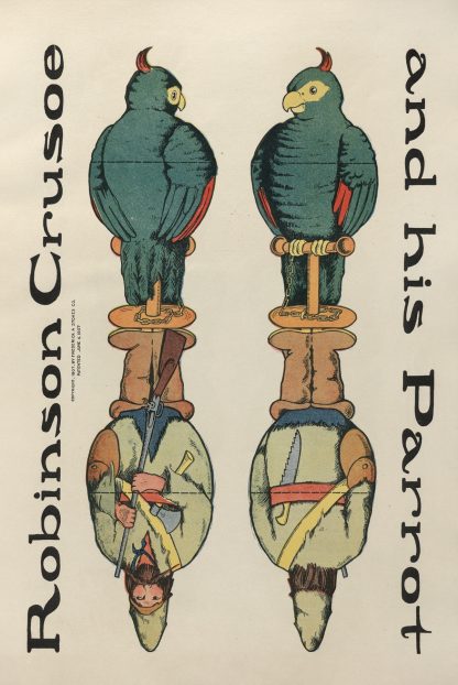 Robinson Crusoe and his parrot by M.A. Glen