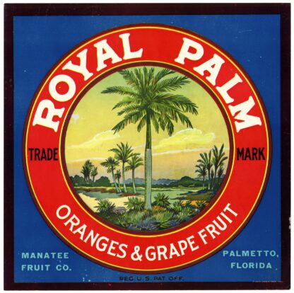 Royal Palm Oranges and Grapefruit Label by Anonymous