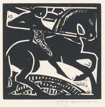 Ruiter op een paard by Henri Jonas