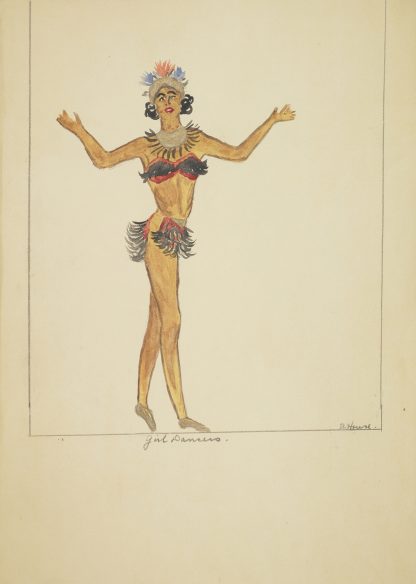 Run Little Chillun: Girl Dancers. Black and red bandeau with matching bottoms by B. House