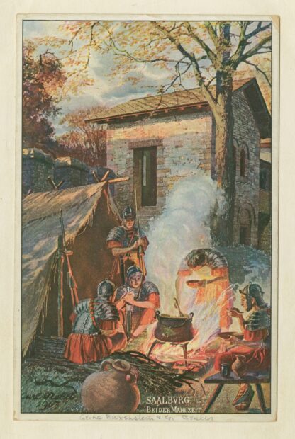 Saalburg; Bei der Mahlzet [at mealtime] by Carl Nebel