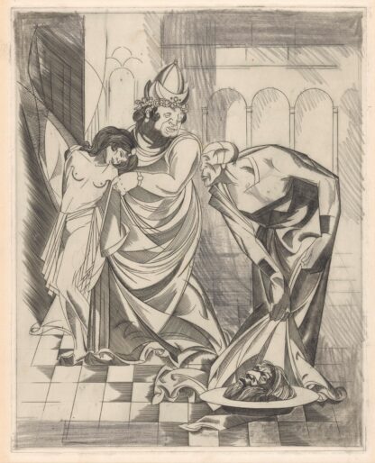 Salome, Herodes en de beul met het hoofd van Johannes de Doper by Johannes Josephus Aarts