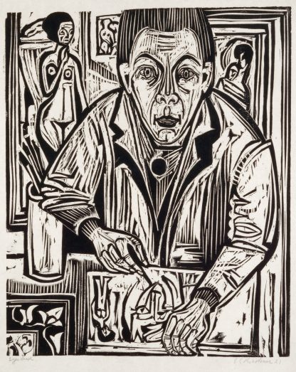 Selbstbildnis, holzschneidend by Ernst Ludwig Kirchner