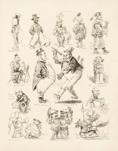 Several portraits of American and world leader figures by William Henry Walker