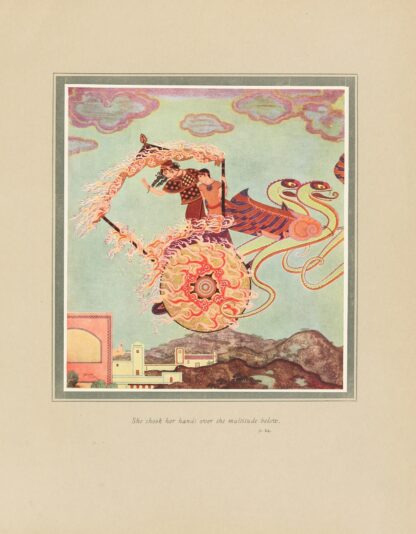 She shook her hands over the multitude below by Edmund Dulac