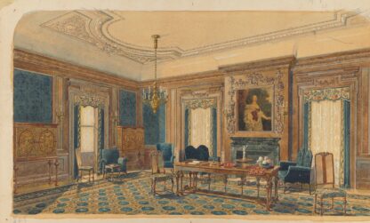 Sketch of Interior Design by August Frederick Biehle, Sr.