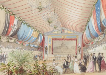 Sketch of the performance played on board ‘HMS Galatea’ by Nicholas Chevalier